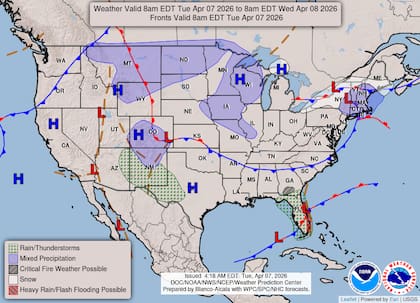 Un sistema frontal que avanza lentamente hacia el Atlántico favorecerá este martes la formación de tormentas eléctricas frecuentes