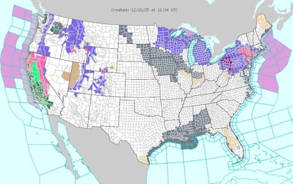 Un sistema tipo “clipper” provocará la acumulación de hasta un cuarto de pulgada de hielo en Michigan, Ohio y Pensilvania