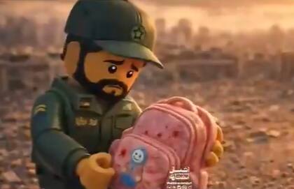 Un soldado iraní llora la muerte de las niñas en la escuela de Minab