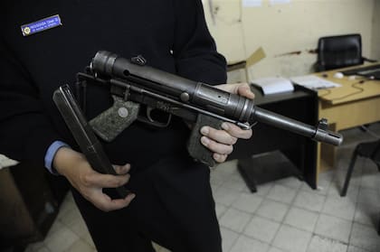 Un subfusil Halcón ML-63 secuestrado luego de un enfrentamiento entre bandas