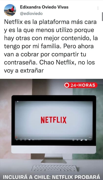 Un suscriptor de Chile, uno de los lugares en donde se probará el plan piloto de la medida, reclamó la decisión