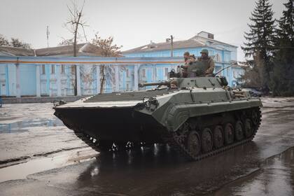 Un tanque militar ucraniano en Chasiv Yar, en la región de Donetsk, en Ucrania, el 27 de febrero de 2023