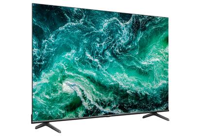 Un televisor de Motorola, con pantalla QLED de resolución 4K y Google TV como sistema operativo; hay versiones de 55, 65 y 75 pulgadas