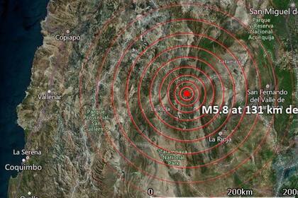 Un temblor de 5,9 grados de magnitud impactó en La Rioja