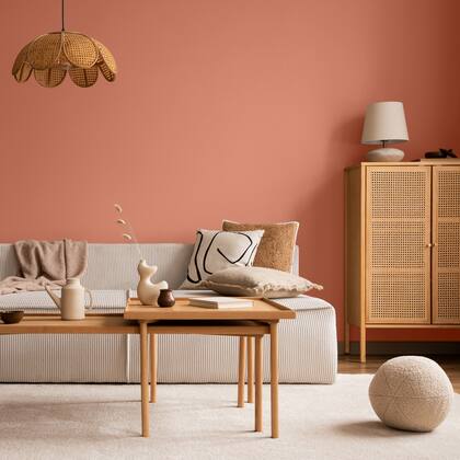 Un terracota rosado que envuelve como una caricia cálida.