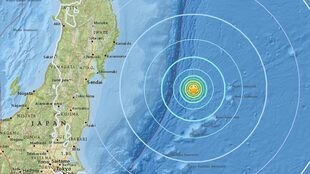 Un terremoto de magnitud 6,1 sacudió la costa este de Japón, a 281 km al este de la ciudad de Kamaishi