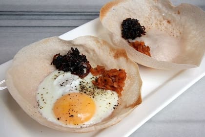 Un típico desayuno en Sri Lanka.