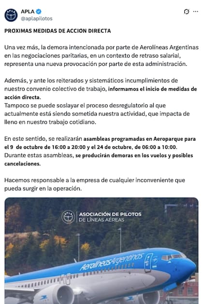 Un total de 95 operaciones aéreas se ven afectadas por la medida de fuerza