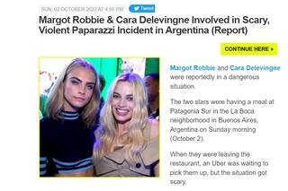 Margot Robbie y Cara Delevingne: el mundo habla del incidente en La Boca con un fotógrafo argentino