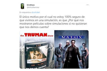 Un usuario contestó la referencia cinematográfica que hizo la tuitera
