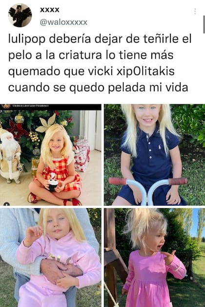 Un usuario de Twitter abrió el debate en las redes sociales sobre el cabello de Matilda, la hija de Luciana Salazar