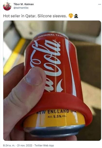 Un usuario de Twitter propuso un arriesgado truco para violar la prohibición de beber cerveza en los estadios de Qatar