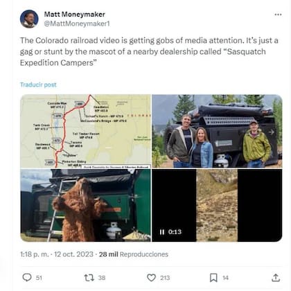 Un usuario de X dio una explicacion sobre el avistamiento de Pie grande que habían realizado los Parker y su conclusión fue que no se trataba de la verdadera criatura, si no de la mascota de un parque recreativo con la temática de Big Foot