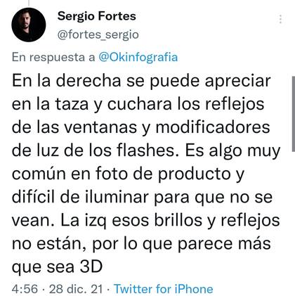 Un usuario indicó que la fotografía real era la del costado derecho