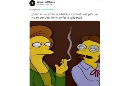 Un usuario posteó una respuesta irónica con la imagen de las maestras de Bart y Lisa Simpson