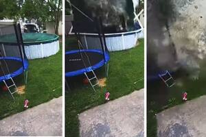 Video: una camioneta choca contra el jardín de una casa y destruye una pileta