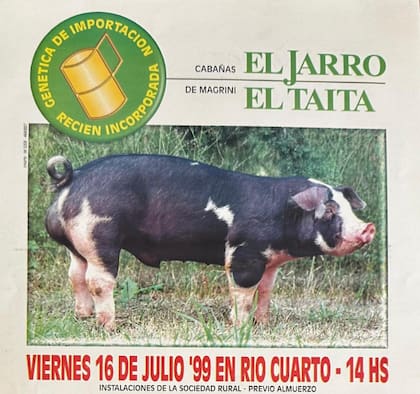 Un viejo afiche con la publicidad de las cabañas El Jarro y El Taita