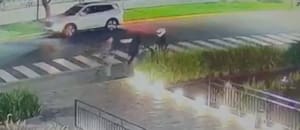 Un vigilador atropelló en el estacionamiento del shopping a un ladrón que escapaba después de robar un local