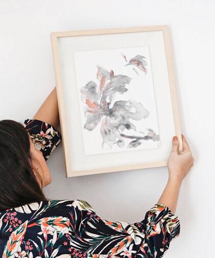 Una acuarela decora la entrada de la casa de @foxdecoblog