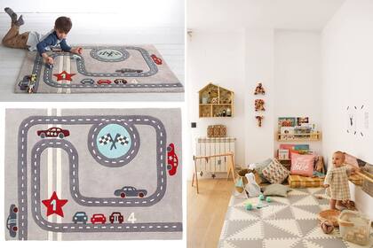 Una alfombra lúdica y un diseño perfecto para un cuarto Montessori. ¿Vos con cuál te quedás?
