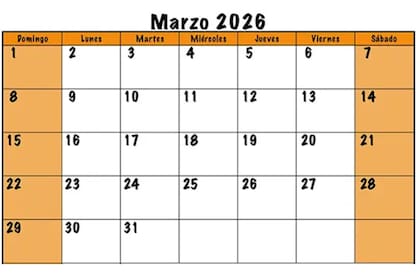 Una alternativa para imprimir el calendario de marzo