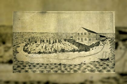 Una antigua acuarela muestra cómo era el hospital de cuarentena y el cementerio que atendieron a personal del Fort Jefferson