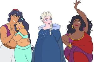 Una artista dibujó a las princesas de Disney con más curvas para desafiar los estereotipos de belleza