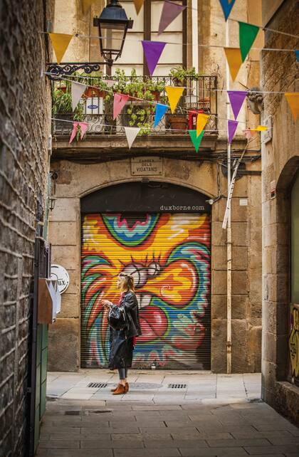 Una calle del Barrio Gótico de Barcelona