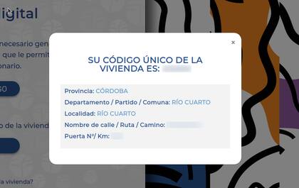 Una captura de pantalla de la información que publicaba el sitio del Censo al pedir recuperar la clave de vivienda; ahora la envía por mail al correo electrónico registrado