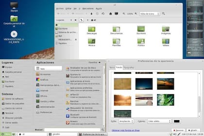 Una captura de pantalla del escritorio MATE para Linux Mint