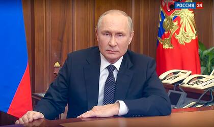 Una captura del video que transmitió Putin