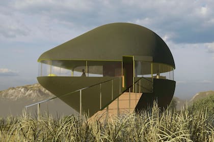 Una casa que simula ser una palta partida al medio por un ventanal de luz natural; su creador es chileno