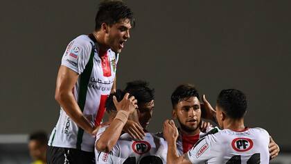 Una celebración de Palestino en la Copa Sudamericana