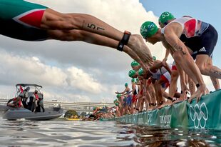 Una competencia en aguas abiertas en los últimos Juegos Olímpicos de Tokio