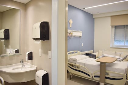 Una de las 24 habitaciones del primer piso completamente renovado de la Maternidad, del Sanatorio Mater Dei