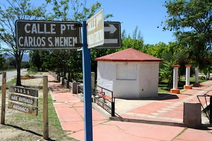 Una de las calles en Anillaco que se llama Carlos Menem