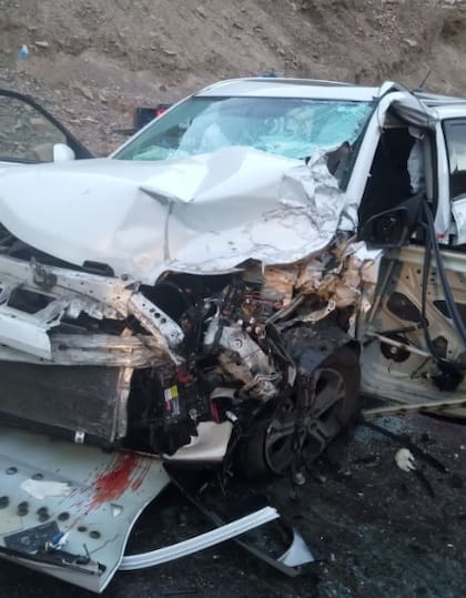 Una de las camionetas accidentada