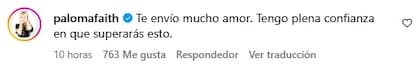 Una de las celebridades que se solidarizó con Jessie J fue Paloma Faith