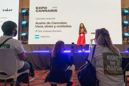 Una de las conferencias de la muestra sobre el uso del aceite del cannabis