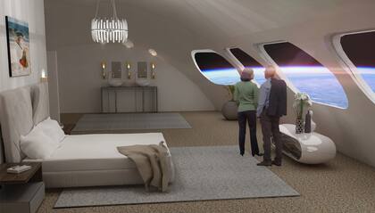 Una de las confortables habitaciones con vista a las estrellas