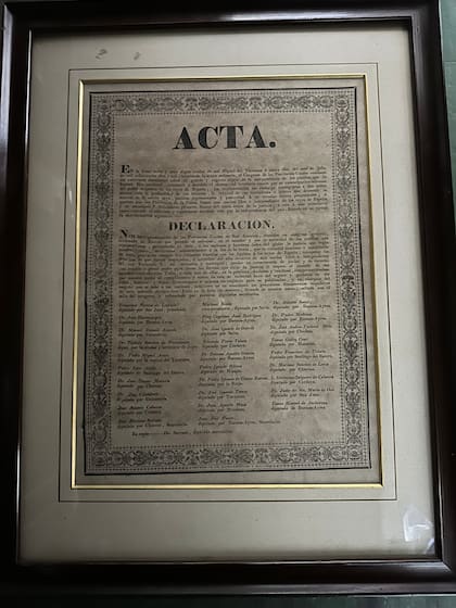Una de las copias oficiales del acta de la Independencia argentina, actualmente preservada