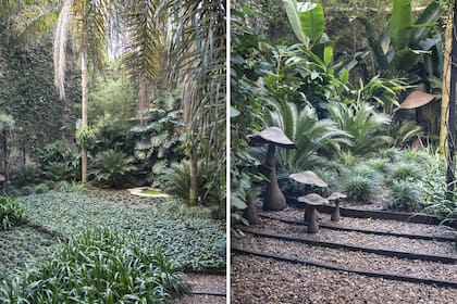 Una de las decisiones principales al momento de encarar el rediseño de los patios fue reemplazar el césped por pasto inglés, ya que soporta la sombra.
