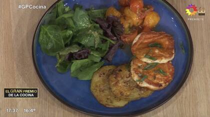 Una de las dos provoletas del plato de Mauricio Asta estuvo en el piso.