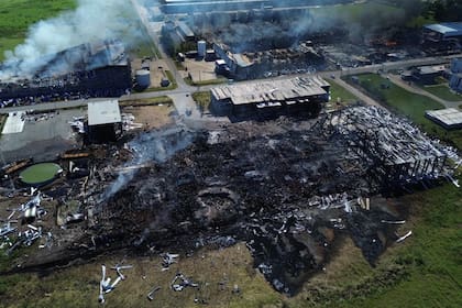 Una de las fábricas con devastación total