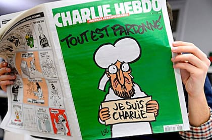 Una de las famosas caricaturas de Mahoma en Charlie Hebdo