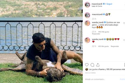Una de las fotos que subió Icardi, con los comentarios de Wanda