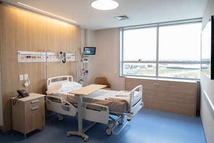Una de las habitaciones de internación en el Sanatorio Nordelta. Crédito: Swiss Medical.