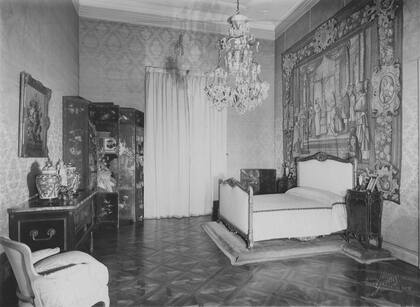 Una de las habitaciones del primer piso, en tiempos de la familia Unzué.