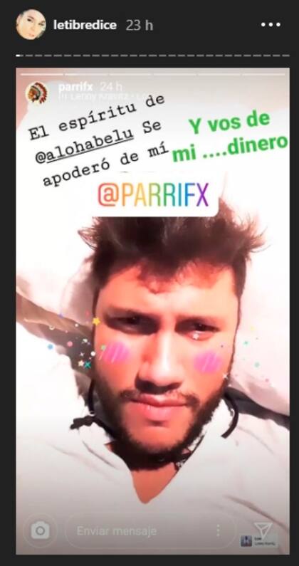 Una de las historias que Leticia Brédice compartió en Instagram