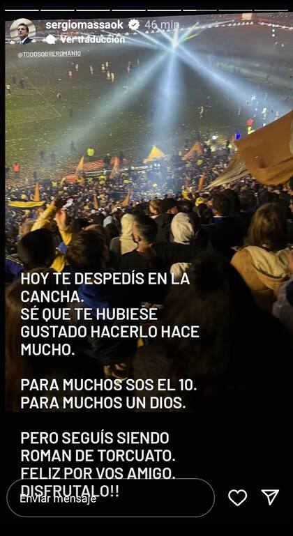 Una de las historias que publicó Massa y después borró